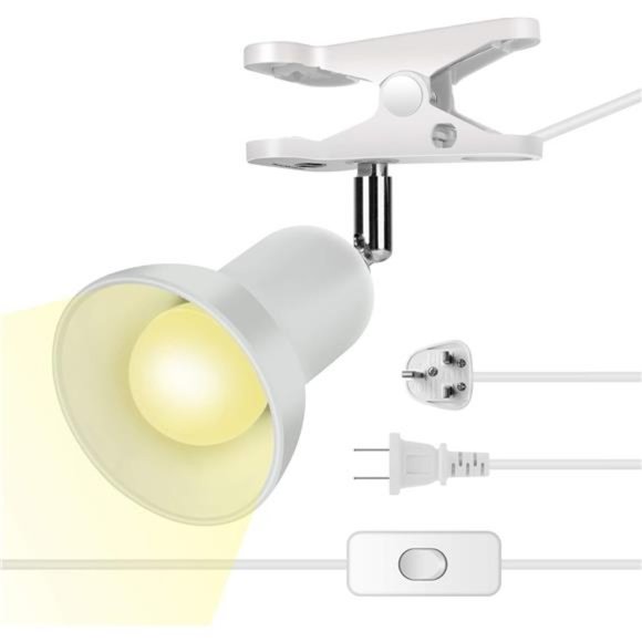 Desk lamp,360° Rotation Clip on Lamp Portable Book Reading Light,Clamp on Desk - Picture 1 of 7